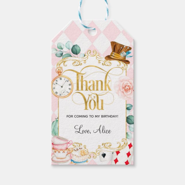 Alice wunderland mad hatt Gastgeschenk Geschenk t Geschenkanhänger (Vorderseite)