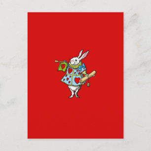 Alice Wunderland ~ Postkarte Kaninchen Rote Herzen