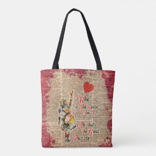 Alice, wütendes Hutmacher &Rabbit Vintages Tasche