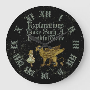 Alice-Zitat-Erklärungen Große Wanduhr