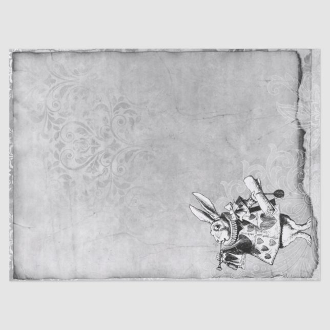 Alicen im Wunderland aus Schwarz und Weiß Seidenpapier (Vorderseite)