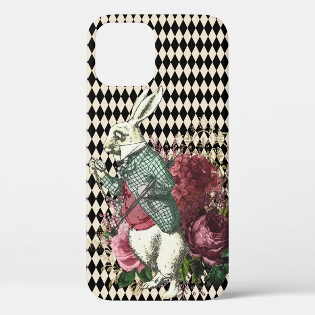 Alice's Rabbit Harlequin Pattern Case-Mate iPhone Hülle (Rückseite)