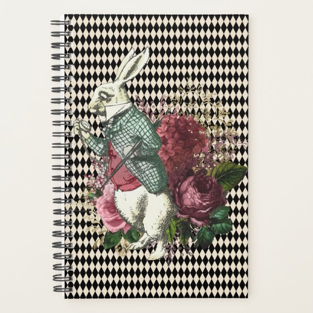 Alice's Rabbit Harlequin Pattern Planer (Vorderseite)
