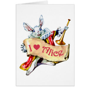Alices weißes Kaninchen sagt, "ich Liebe Alice "