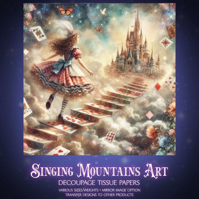 Alice's Whimsical Castle Quest Decoupage Seidenpapier (Von Creator hochgeladen)
