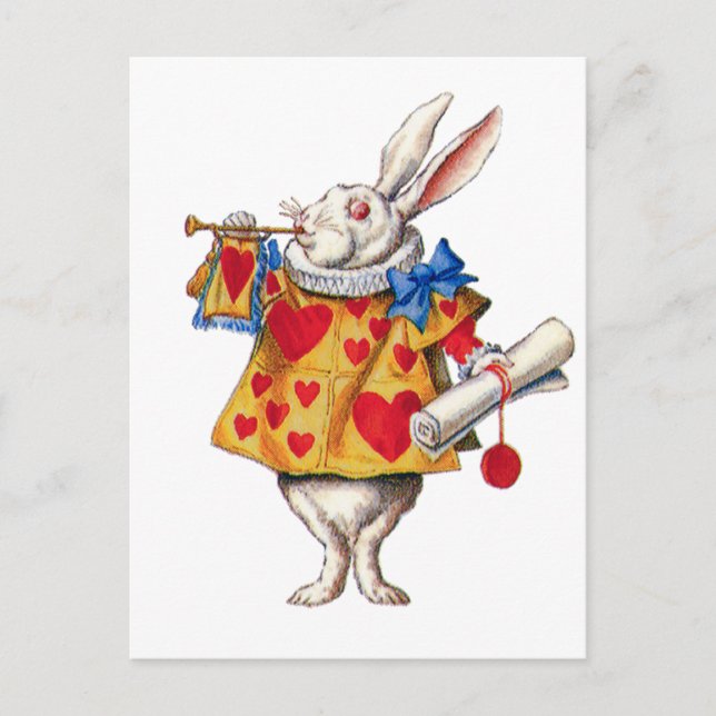 ALICE'S WHITE RABBIT IN WONDERLAND POSTKARTE (Vorderseite)