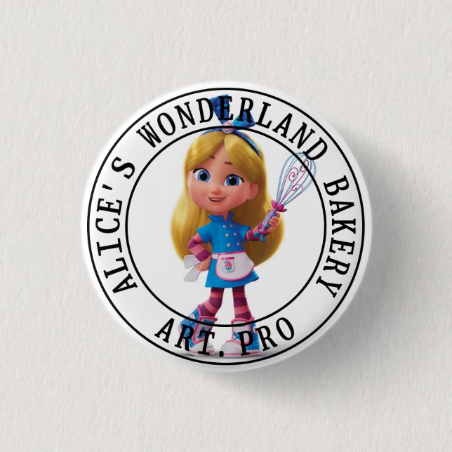 Alice's Wunderland-Bäckerei Button (Vorderseite)