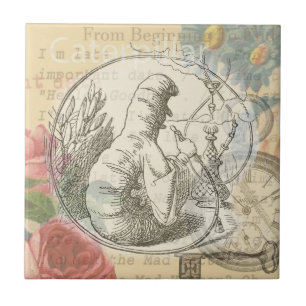 Alices Wunderland-Raupe: Original Tenniel Fliese