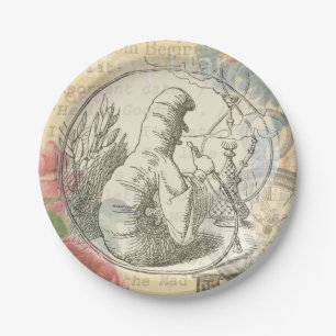 Alices Wunderland-Raupe: Original Tenniel Pappteller