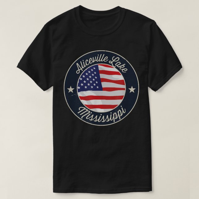 Aliceville Lake - Patriotic Mississippi Souvenir T T-Shirt (Design vorne)