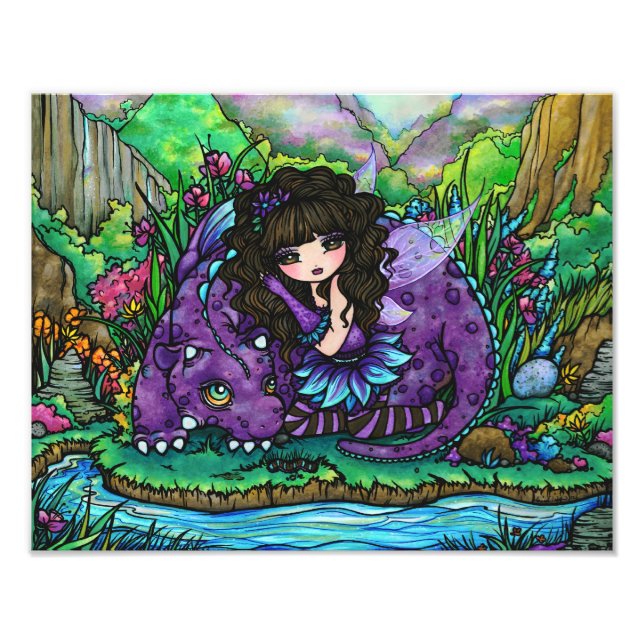 Alicia & Aliana Fairy & Dragon Foto Print (Vorne)