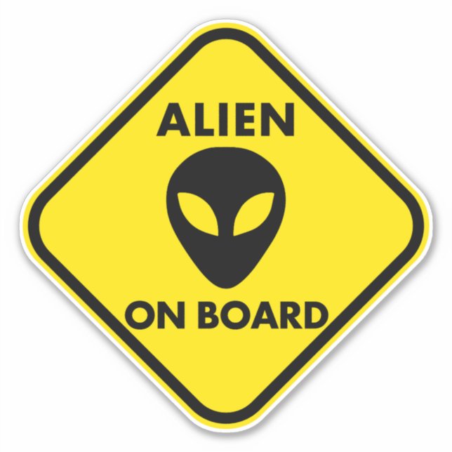 ALIEN À BORD DE VOITURE GROG DECAL STICKER (Devant)