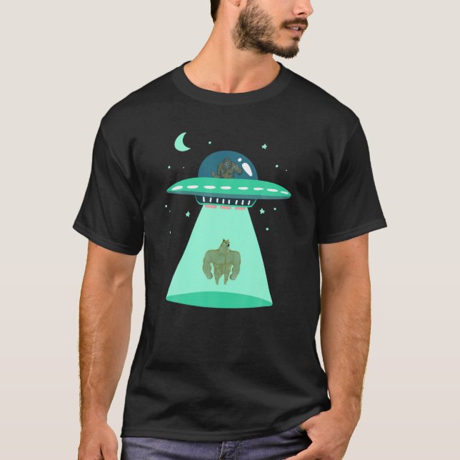 Alien Abduction Funny Doge Co T-Shirt (Vorderseite)