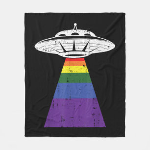 Alien Abduction Gay Pride LGBT-Q Gaylien UFO Fleecedecke