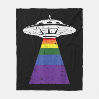 Alien Abduction Gay Pride LGBT-Q Gaylien UFO Fleecedecke