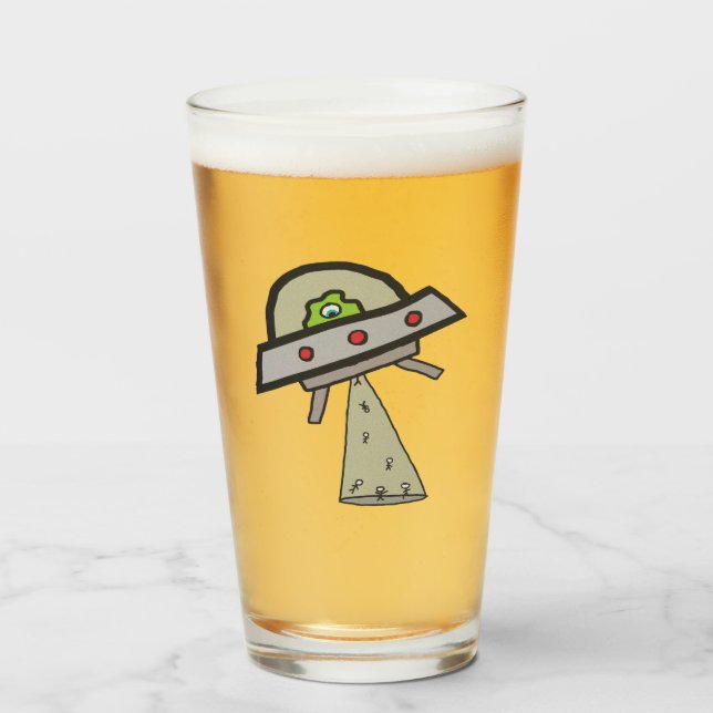 Alien Abduction UFO Flying Saucer Glas (Vorne (Gefüllt))
