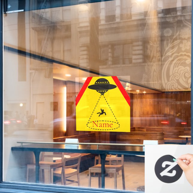 Alien Abduction UFO Thunder_Cove Fensteraufkleber (Café-Fenster)
