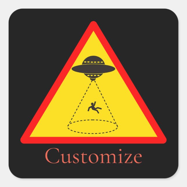 Alien Abduction UFO Thunder_Cove Quadratischer Aufkleber (Vorderseite)