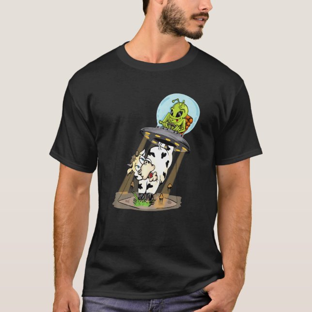 Alien Abduktion Kuh T-Shirt (Vorderseite)