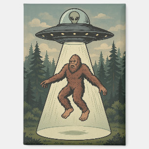 Alien Abduktion von Bigfoot Magnet