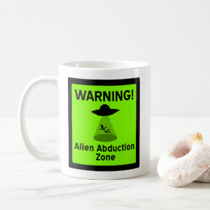Alien Abduktionszone Warnzeichen (grün) Kaffeetasse