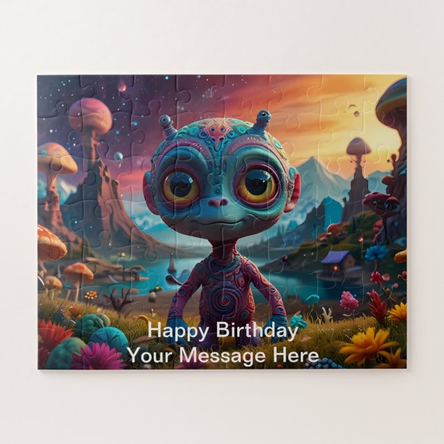 Alien Adventure in Fantasy Mushroom Forest (Horizontal)