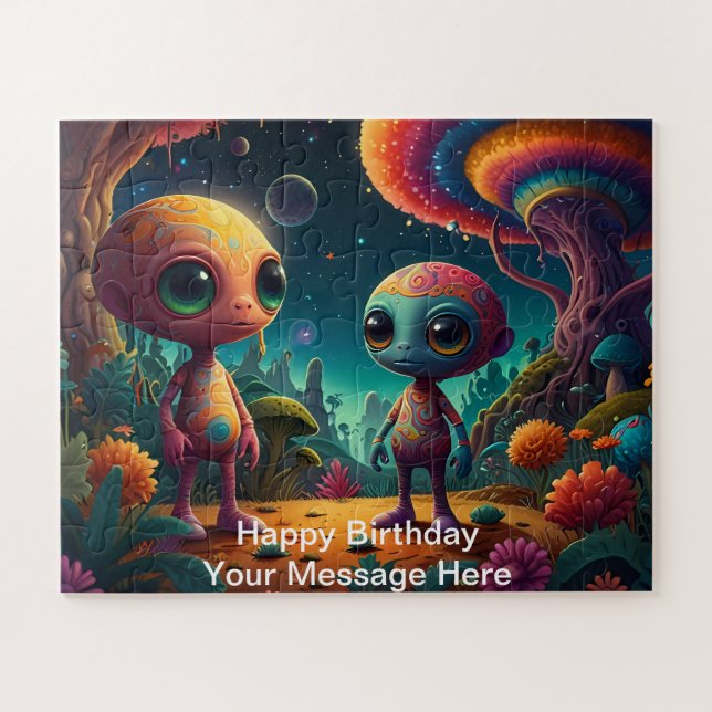 Alien Adventure in Fantasy Mushroom Forest (Horizontal)