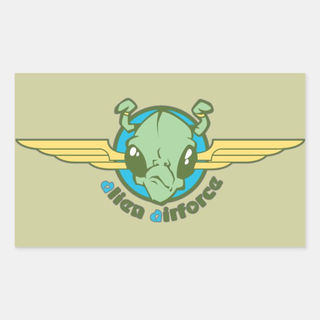 Alien Airforce Rechteckiger Aufkleber (Vorderseite)