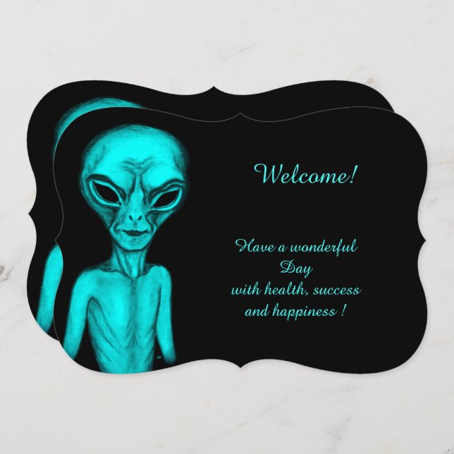 Alien, Ajouter Votre Invitation De Texte (Devant / Derrière)