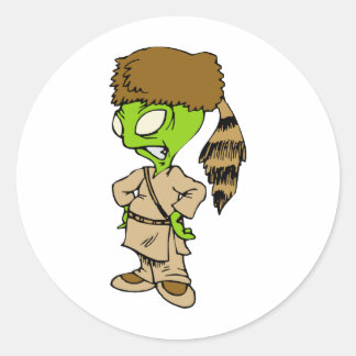 Alien an den Grenzen Runder Aufkleber