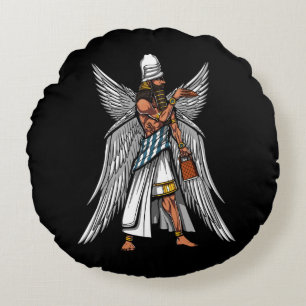 Alien Anunnaki God Alcient Sumerian King Rundes Kissen