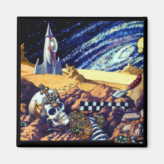 Alien Archeology Square Magnet (Vorne)
