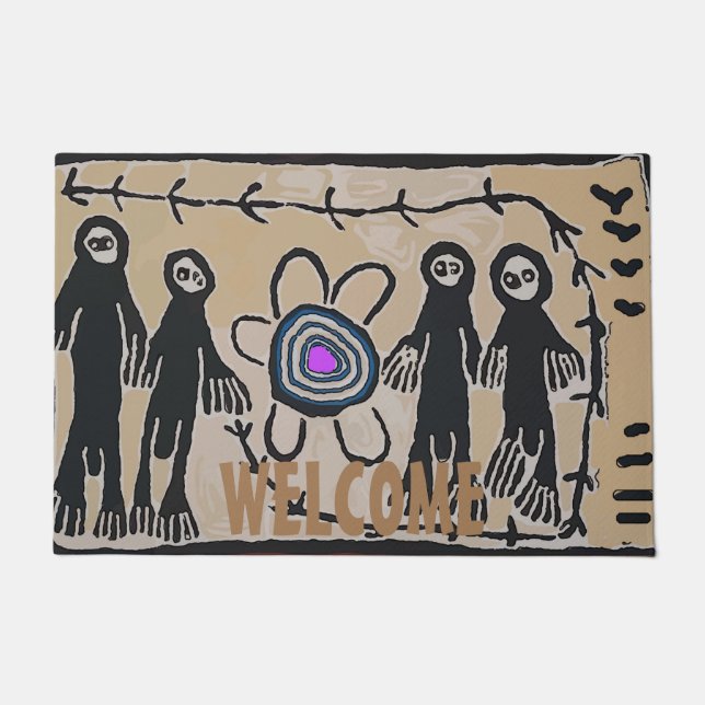 ALIEN ARRIVAL, EDIT TEXT, RUG FUßMATTE (Vorderseite)