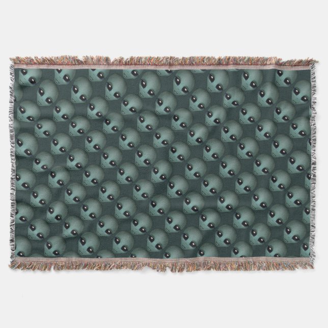 Alien Art Blanket E.T. Alien Gray Throw Blanket Decke (Vorderseite)