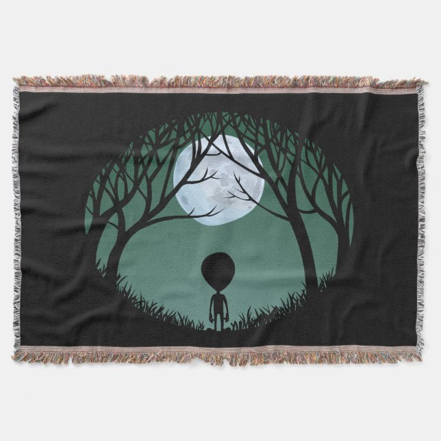 Alien Art Blanket E.T. Alien Gray Throw Blanket Decke (Vorderseite)