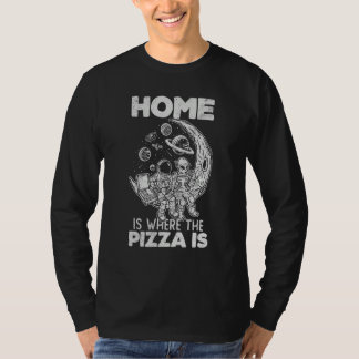 Alien-Astronaut isst Pizza im Kosmos Pizza T-Shirt
