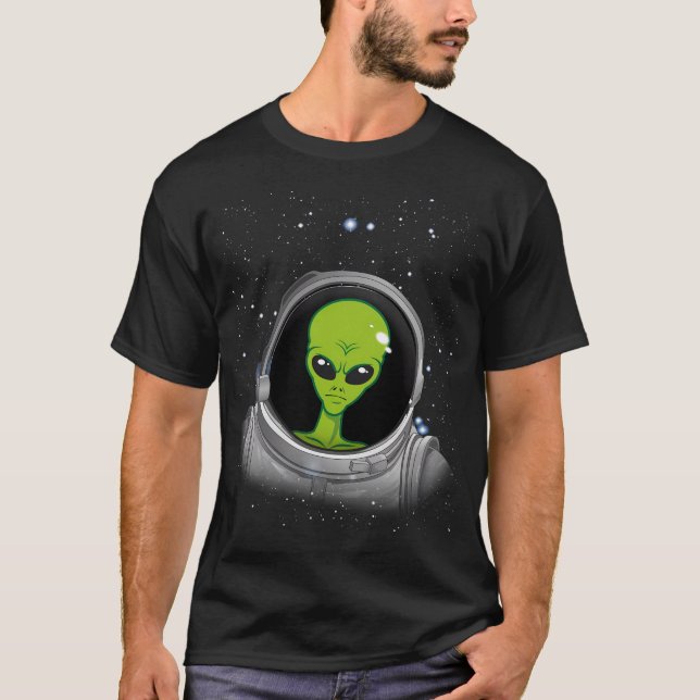 Alien Astronautin Alien Ufo Verschwörungsamtsastro T-Shirt (Vorderseite)