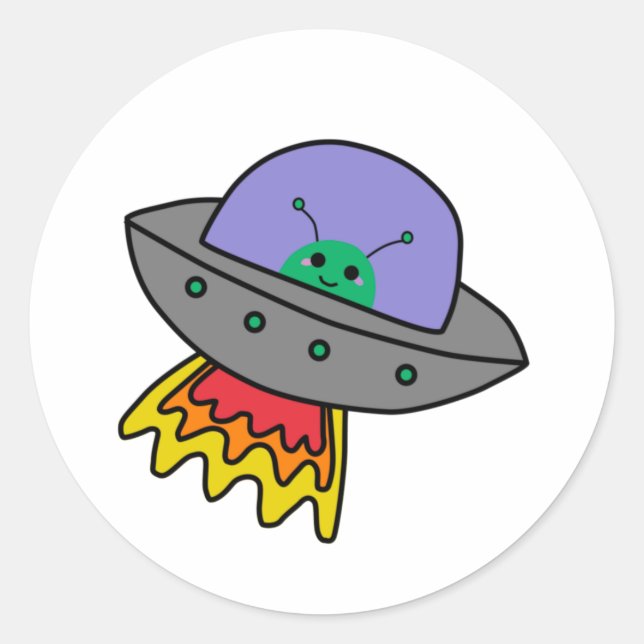 Alien auf dem Sticker für Raumschiffe (Vorderseite)