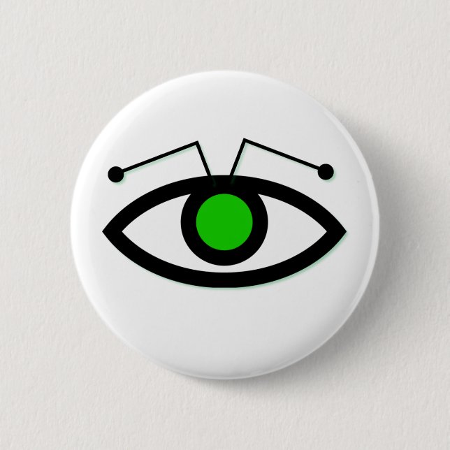 Alien-Augen-runder Knopf Button (Vorderseite)