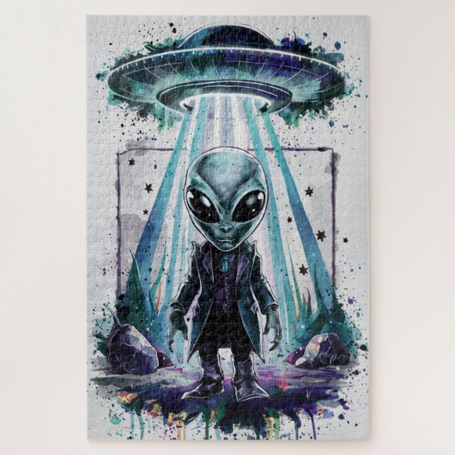 Alien aus UFO Puzzle (Vertikal)
