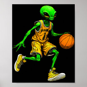 Alien Basketball Player Long Sleeve Poster