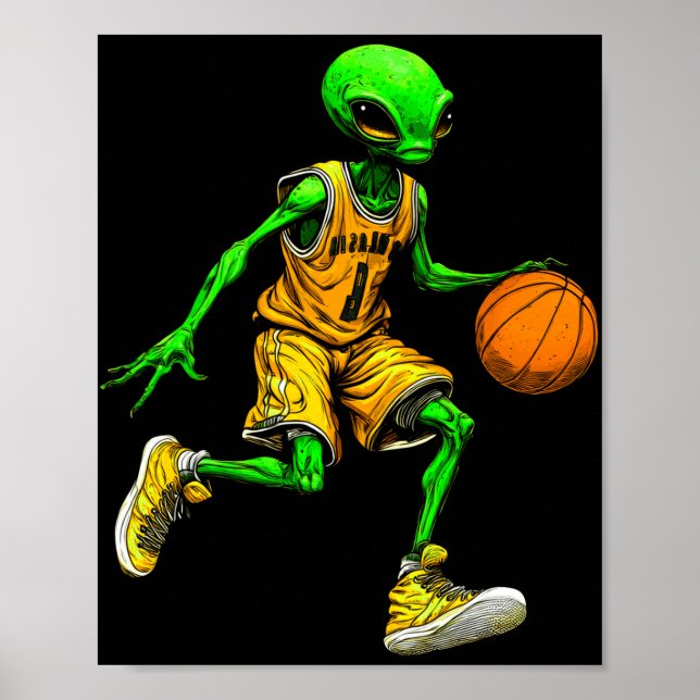 Alien Basketball Player Long Sleeve Poster (Vorne)