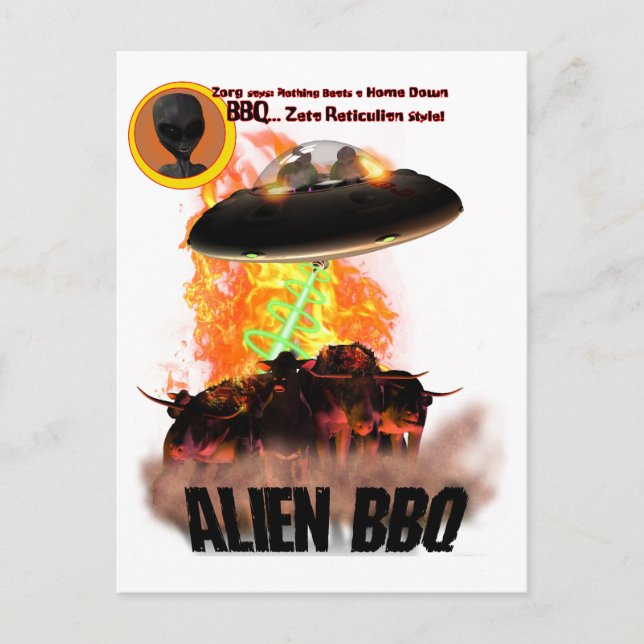 Alien BB-Q Postkarte (Vorderseite)