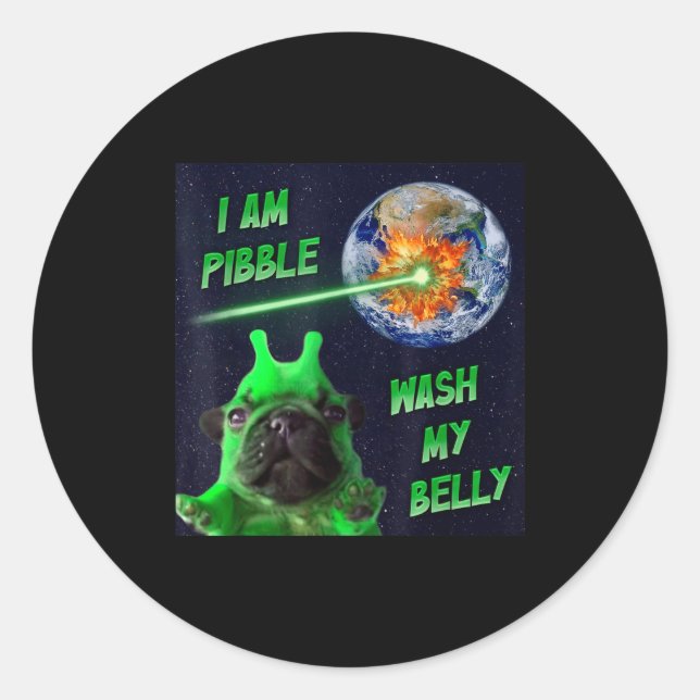Alien Bble Funny Brainrot Dog Meme Space I Am Bble Runder Aufkleber (Vorderseite)