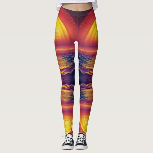 Alien Beach bei Sunset Leggings (Vorderseite)
