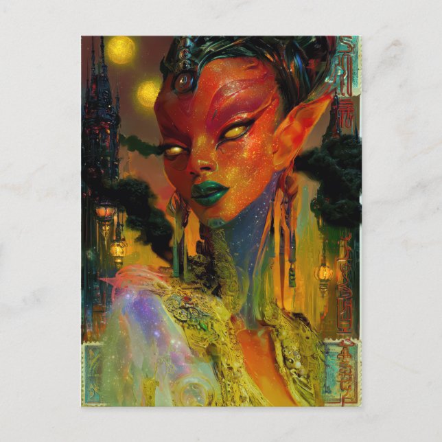 Alien Beauty - Cresha Postkarte (Vorderseite)