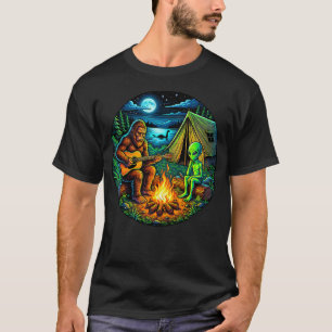 Alien Bigfoot Loch Ness Lagerfeuer Sasquatch Lusti T-Shirt