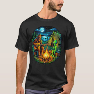 Alien Bigfoot Loch Ness Lagerfeuer Sasquatch Lusti T-Shirt
