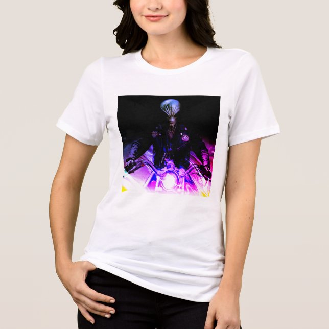 Alien Biker (Dreamy-Version) Tri-Blend Shirt (Vorderseite)