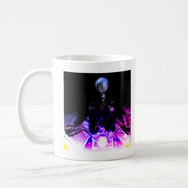 Alien Biker (Dreamy-Version) Tri-Blend-Shirt Kaffeetasse (Links)